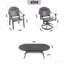 Ensemble de salle à manger 9 pièces en fonte d'aluminium toutes saisons comprenant 2 chaises pivotantes, 6 chaises et une table ovale avec cadre noir