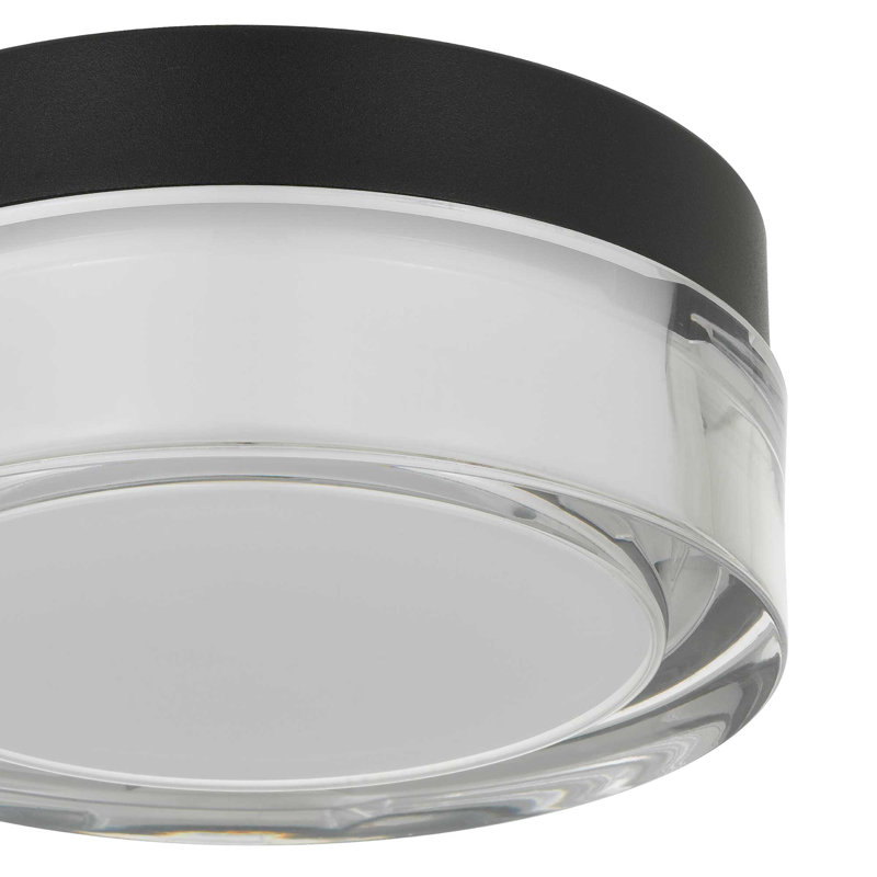 Plafonnier encastré à DEL intégré, Noir, H 2,5 po x l 6 po x P 6 po