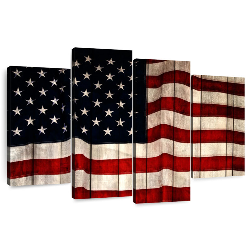 Borges Wavy Wooden USA Flag