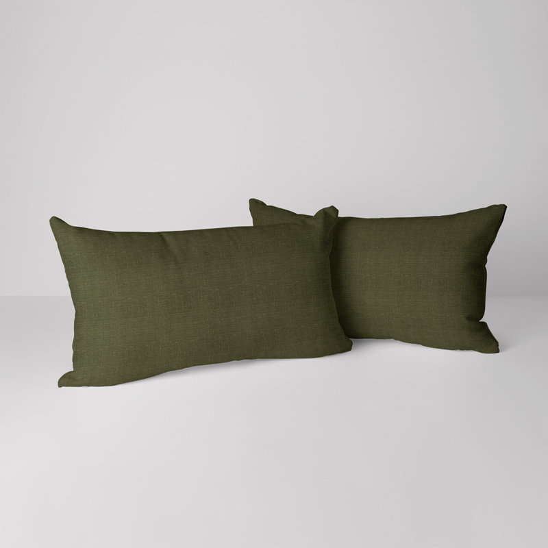 Housse de coussin rectangulaire S&G Slubb, Vert pin