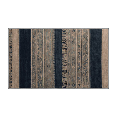 Machine Washable Gray Area Rug GSIX03566