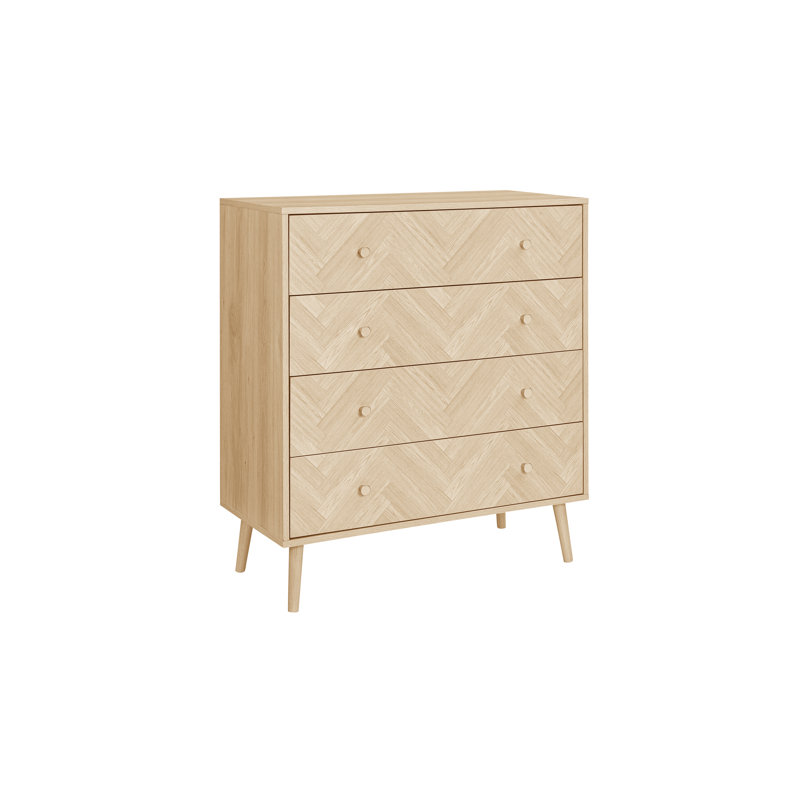 Mardell 85cm W 4 - Drawer Chest of Drawers, Oak