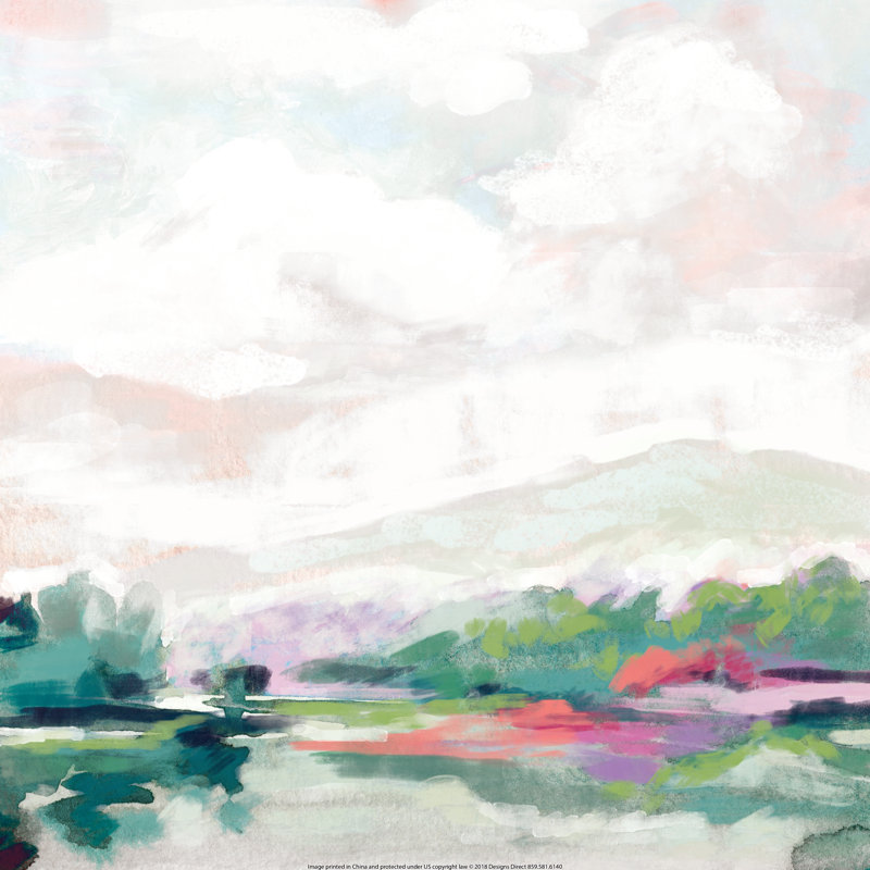 Bright Abstract Landscape I - Wrapped Canvas Painting, 91cm H x 91cm W x 3.8cm D
