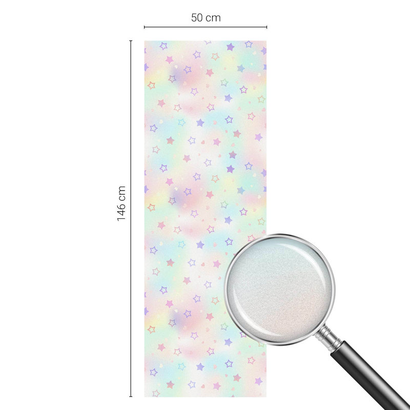 Rainbow stained glass window film privacy decorative panel 200x146 Tulup, 50cm W x 116cm L