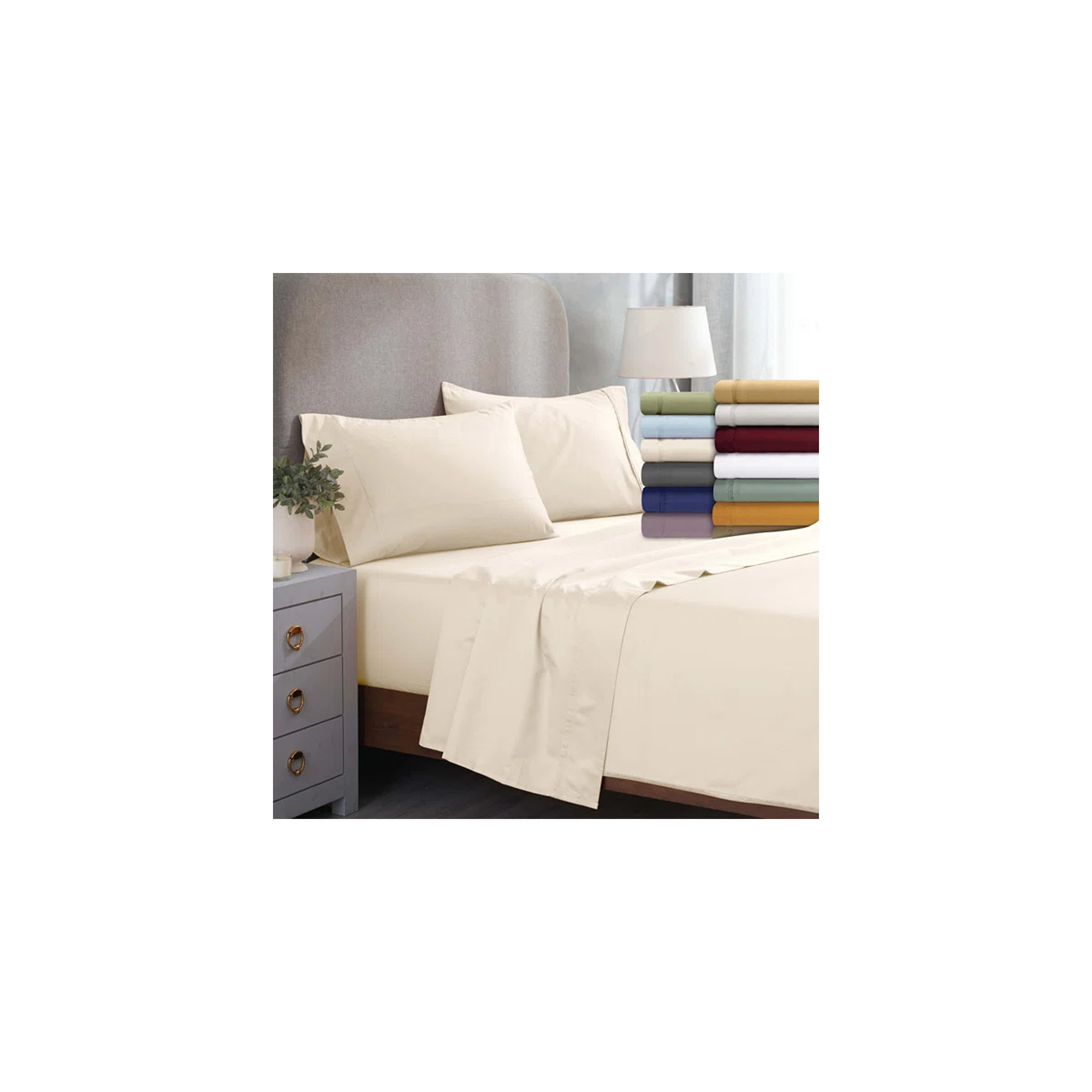 Mellark 100% Certified Egyptian Cotton Solid Pillowcase Set, Burgundy, Standard Pillowcase