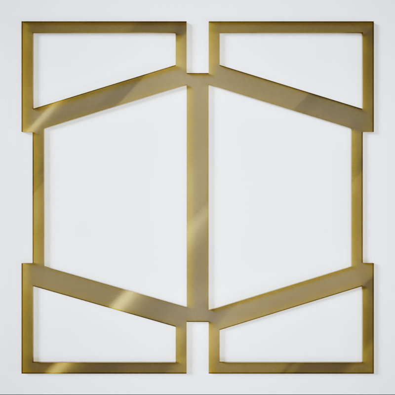 Panneaux muraux décoratifs en acrylique Greeley, moyen, l 15 3/8 po x H 15 3/8 po x T 1/8 po, miroir doré, Doré