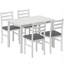 Ensemble de salle à manger 5 pièces avec table rectangulaire et 4 chaises sans accoudoirs-851923277