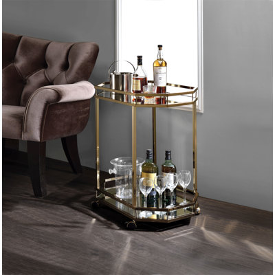 Versatile Metal Serving Cart With Stylish Shelves For Home Enhancement by Mercer41