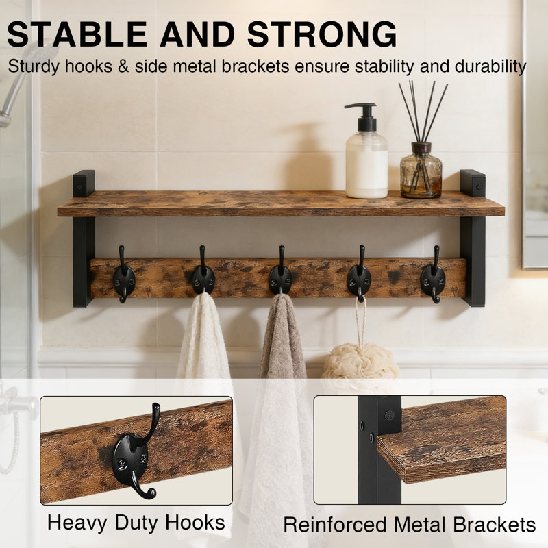 Versatile Wall Mounted Coat Hook Organizer