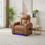Ensemble de canapés inclinables électriques 3 pièces en cuir PU avec haut-parleurs Bluetooth, lumières DEL, console centrale et porte-gobelets-121726940