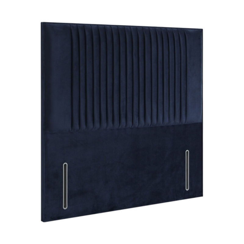 Rine Upholstered Headboard, Plush Navy, Kingsize (5'), Velvet