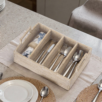 Everard Wicker Rectangle Flatware Caddy
