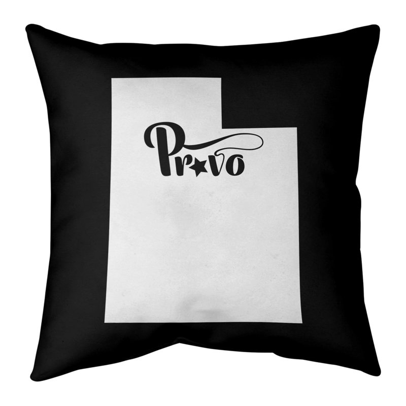 Housse de coussin, 16 po x 1 po, Noir, Provo