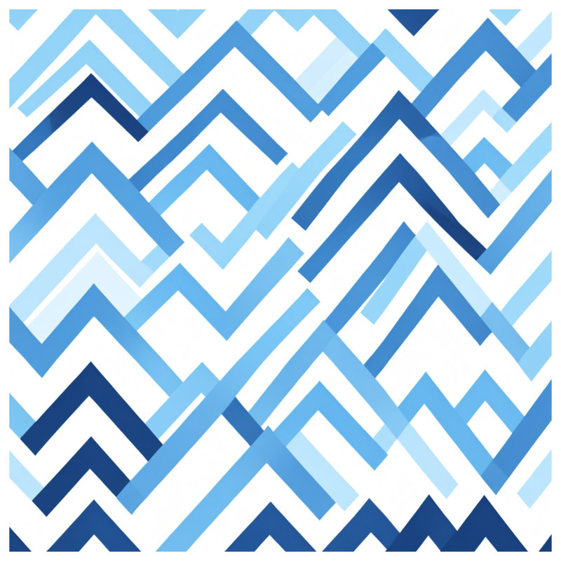 Blue Chevron Pattern Double Sided Throw Pillows, 14 x 14 inches