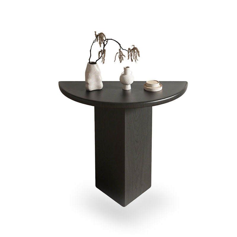 Black Solid Wood Console Table, 31.5" H x 35.43" W x 15.75" D, Black