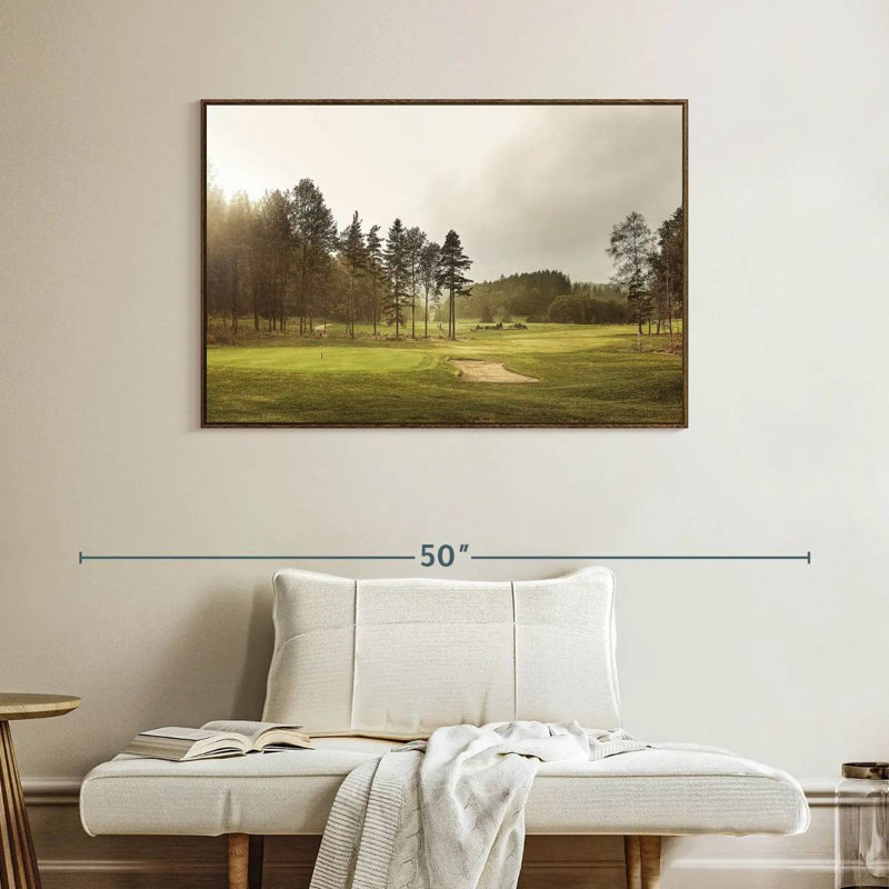 Golf Course Trees, Floating Frame Walnut, 40" X 27"