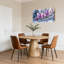 Ensemble de 1 tableau sur toile représentant des fleurs de magnolia enneigées-225512108
