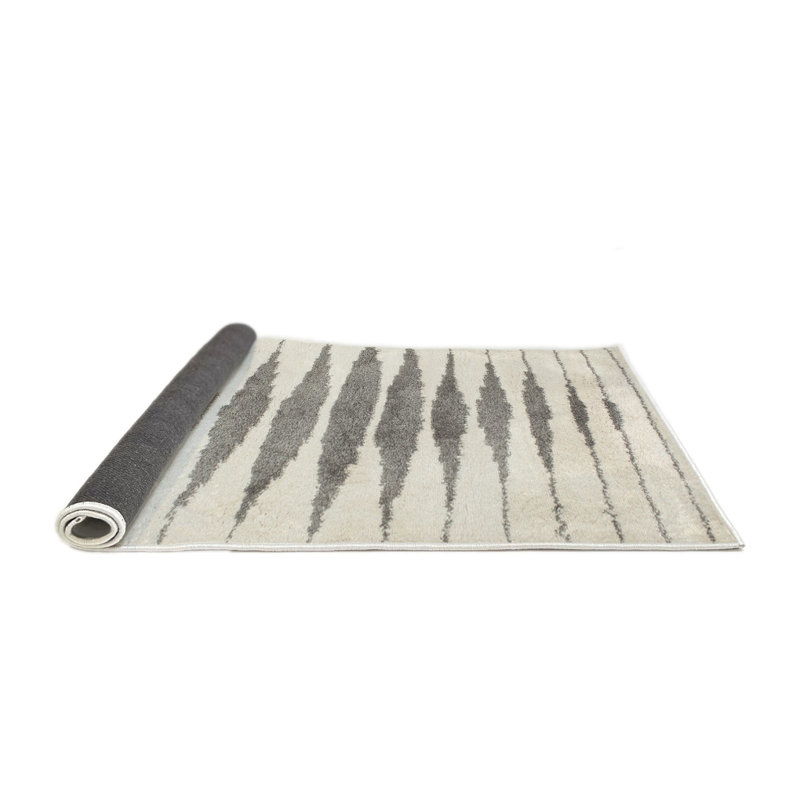 Tapis contemporain gris / noir, Rond 4 pi