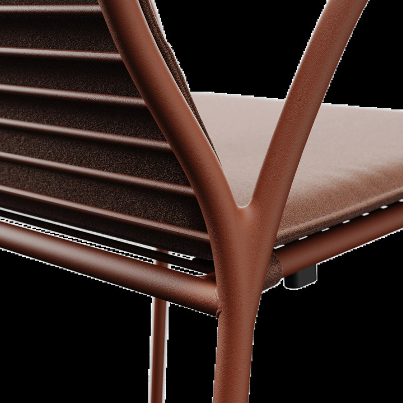 XY Outdoor Dining Armchair, Rust