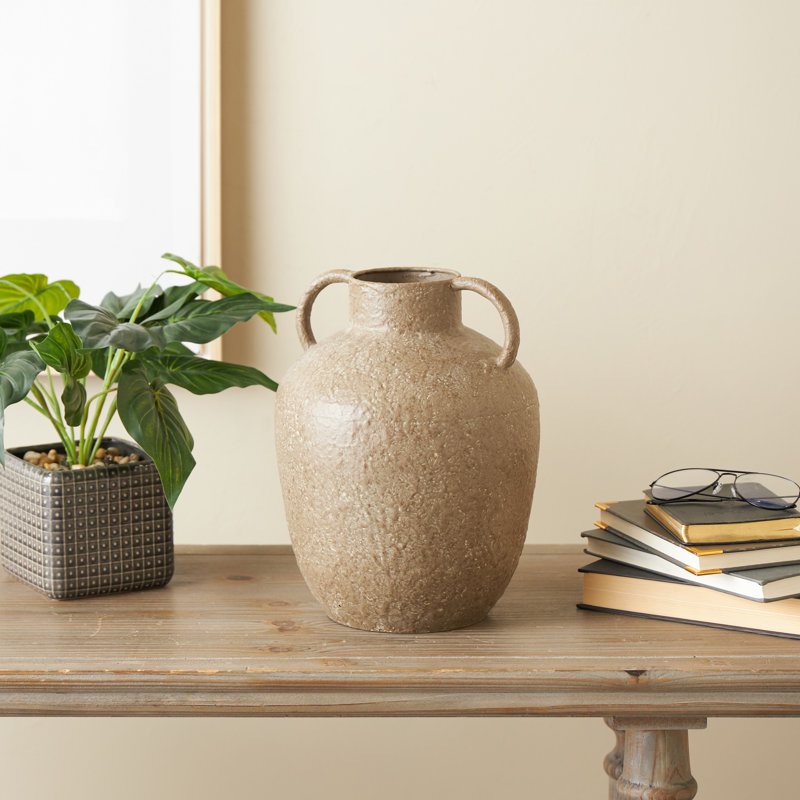 Cole And Grey Metal Antique Inspired Decorative Vase With Handles