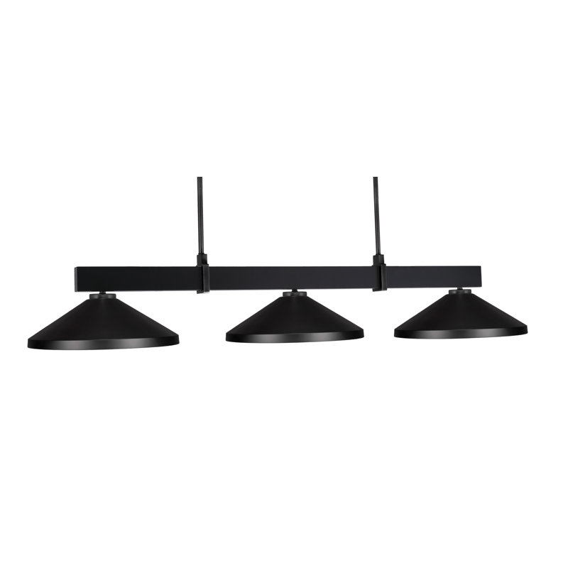 Bar 3 lumières Raheemah Wellington, Noir mat, Noir mat, H 9 po x l 14 po x P 14 po