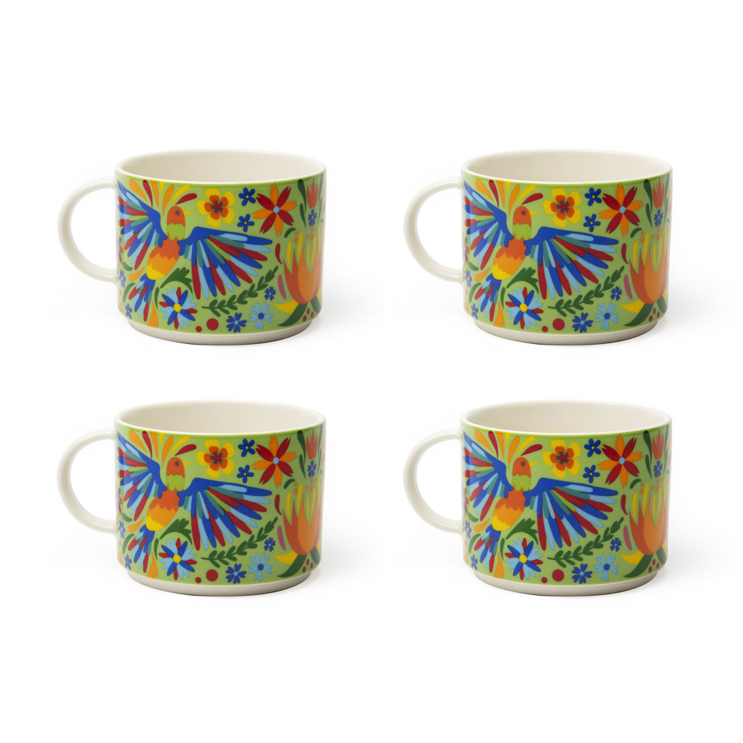 Cappuccinotasse Mexikanische Blumen