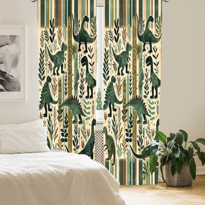 Paire de rideaux dinosaure East Urban Home