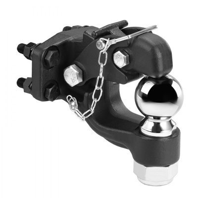 Pintle Hitch 2-5/16" Mount Hitch Ball for 2.5" to 3" Lunette Ring 20000 lbs