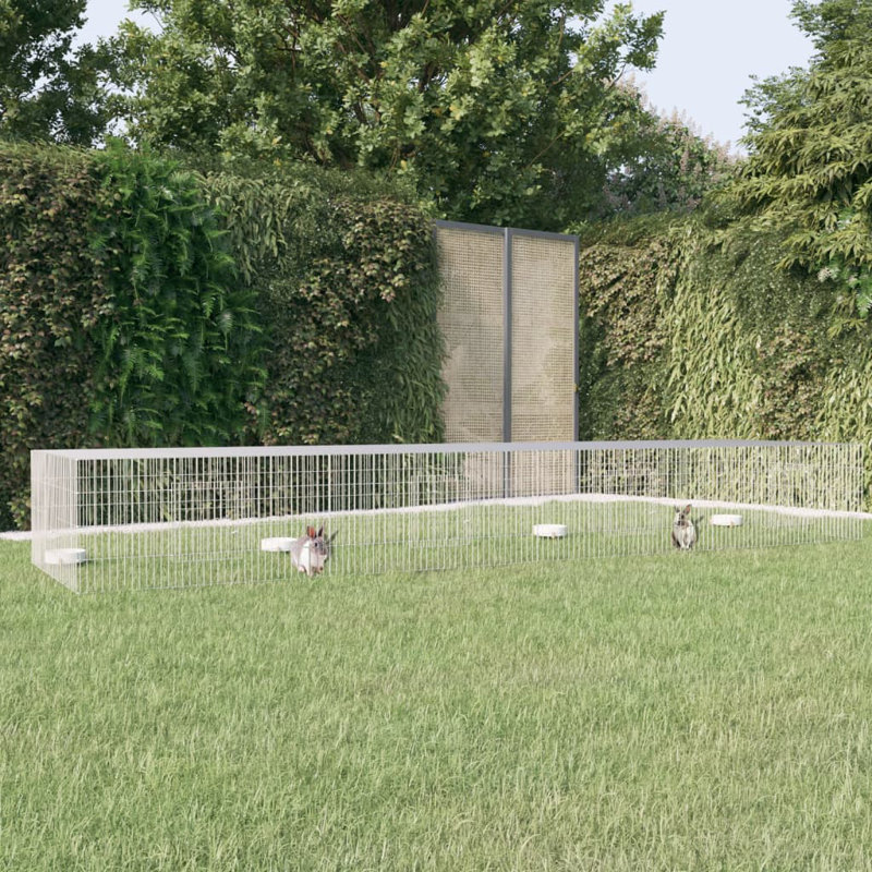 Cage à lapin en fer galvanisé, H 21,3 po x l 170,5 po x P 42,9 po