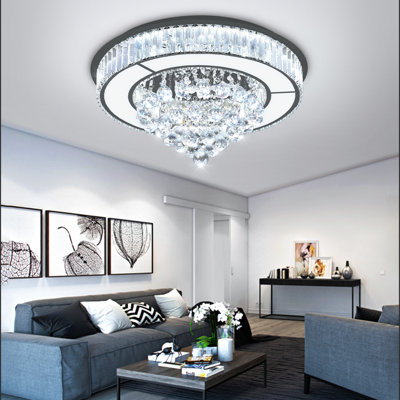 Modern Crystal Chandelier For Dining Room Black