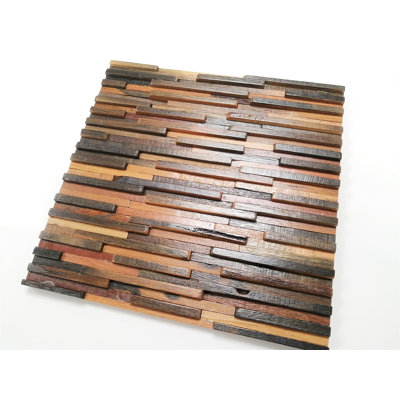 Horsten 30 x 30 cm Wood Mosaic Tile in Brown