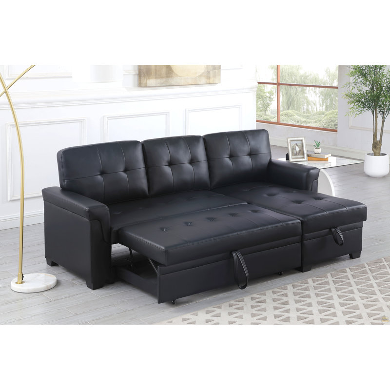 Canapé-lit modulaire réversible en cuir Vegan