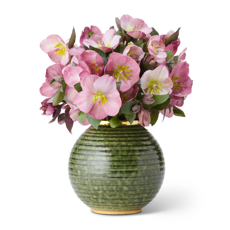 Calinda Ceramic Table Vase, Forest Green