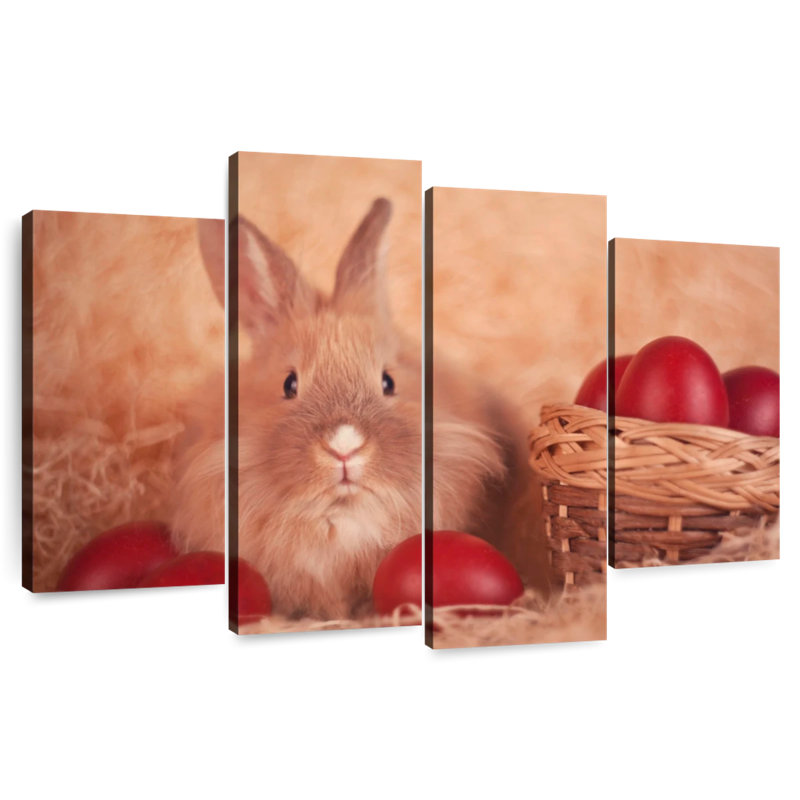Œufs de Pâques et lapin Lelend, H 32 po x l 52 po