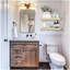 Ensemble de 2 tablettes de salle de bain flottantes pour étagère murale au-dessus de la toilette, ensemble de 2 petites décorations murales style campagne-128899082