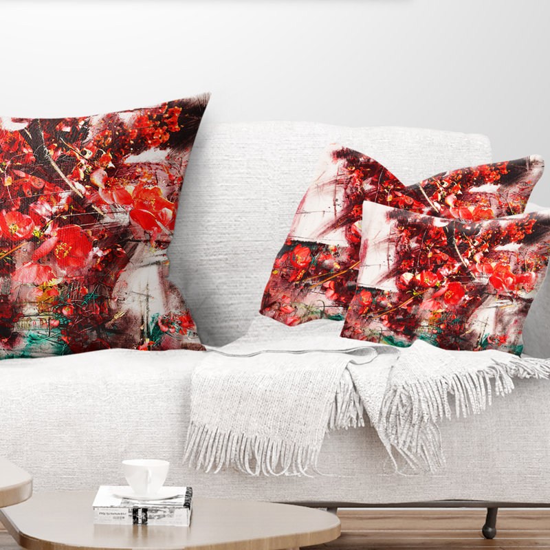  Coussin lombaire à fleurs abstraites