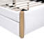 Lit plateforme double rembourré pleine grandeur avec pieds de support en bois et lit gigogne simple, blanc