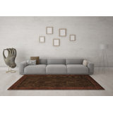 Abstract 1442 Brown Machine Washable Area Rugs