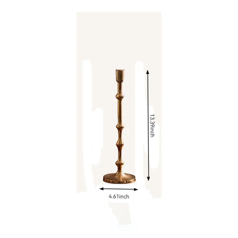 Metal Tabletop Candlestick, 13.39" H x 4.61" W x 4.61" D