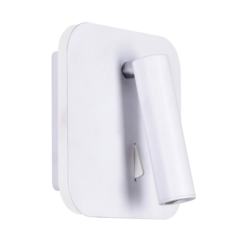 Bipin Steel LED Spotlight, White, 6'' H x 6'' W x 3'' D