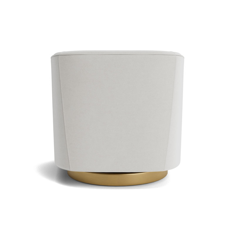 Cooper Full Swivel Chair, Performance Velvet - Silver, Brushed Brass