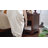 Farmhouse Nightstand with Charging Station, Rustic Wood Nightstand with 1 Drawer, Bedside Table with Open Shelf for Bed Room, End Table for Living Room (Grey)-254864455