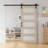 84" Frosted Glass and Manufactured Panelled Wood Barn Door with Installation Hardware Kit-92199347-92199345