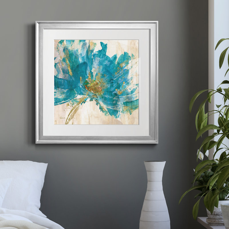 Infusion bleue I - Cadre photo, reproduction d'art sur papier, H 22,5 po x l 22,5 po x P 1,5 po, Papier avec cadre argenté