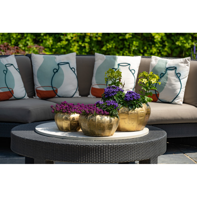 Meansville Metal Pot Planter, 22cm H x 40.5cm W x 40.5cm D