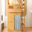 Lit mezzanine double avec armoire de rangement, garde-robe et DEL, couleur bois et espresso-130184495