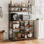 Baker Rack with Power Outlet - Microwave Stand with Storage, Industrial Microwave Stand, Kitchen Buffet Table with Large Storage, 6-Tier Kitchen Storage Rack