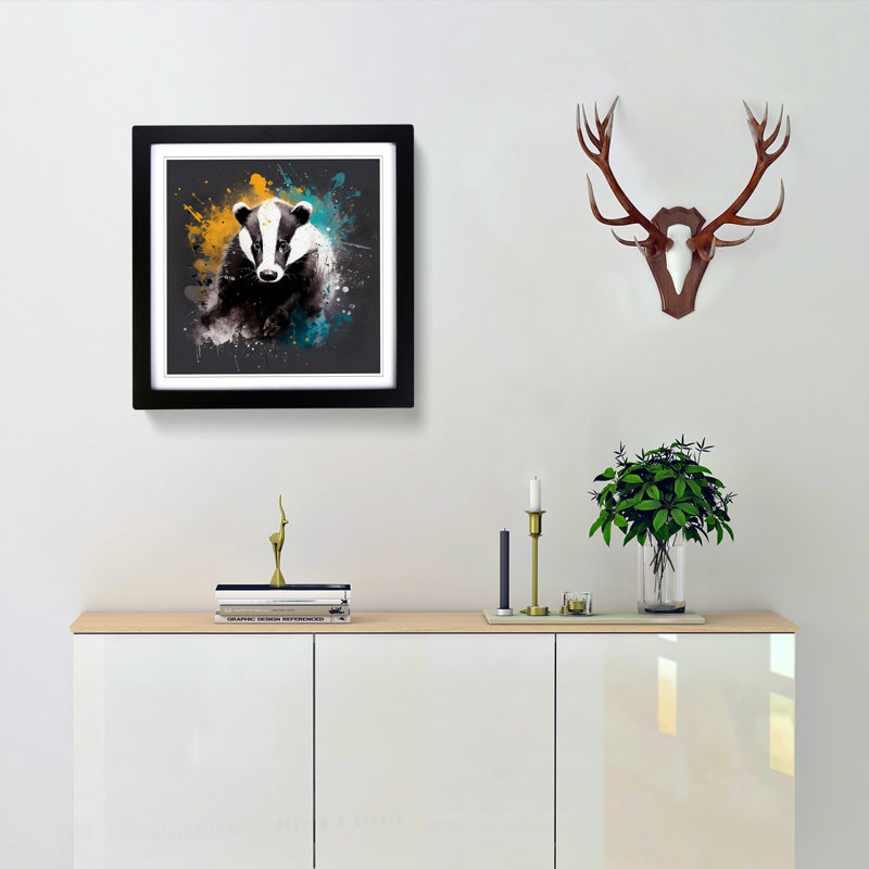 Single Picture Frame Print on Wood, Black