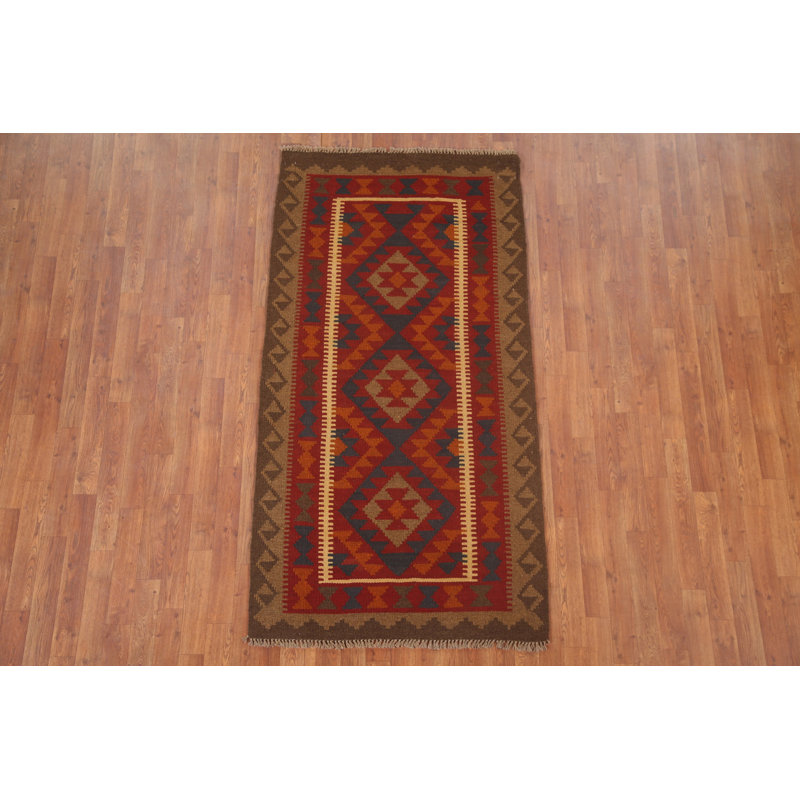 Kilim Reversible Wool Area Rug 3x6