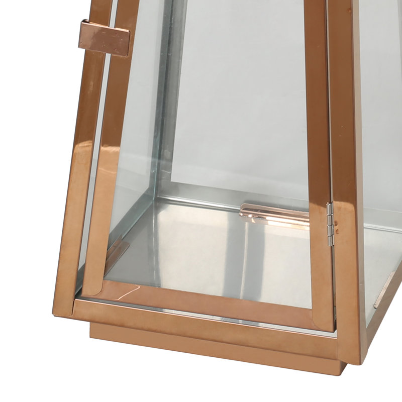 Lanterne en acier inoxydable moderne, Or rose
